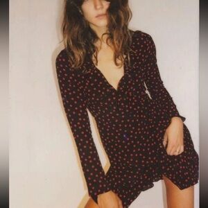 Realisation Par the Alexandra Dress (vintage) red/navy polka dot silk wrap dress